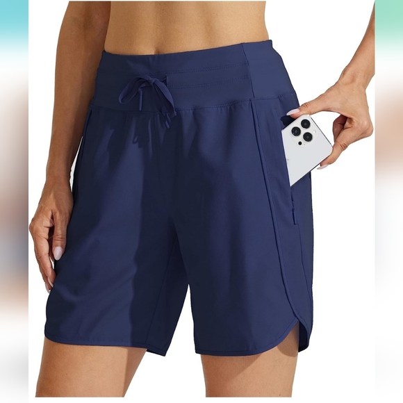 Willit Women's 7" Athletic Running Shorts Long Workout Hiking Shorts - Picture 1 of 14